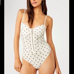 Free People Night Rhythm Corset Bodysuit
